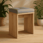 Taburet pentru masuta de toaleta cu sezut confortabil, 30x30x42 cm, craft Mob360 - imagine 5