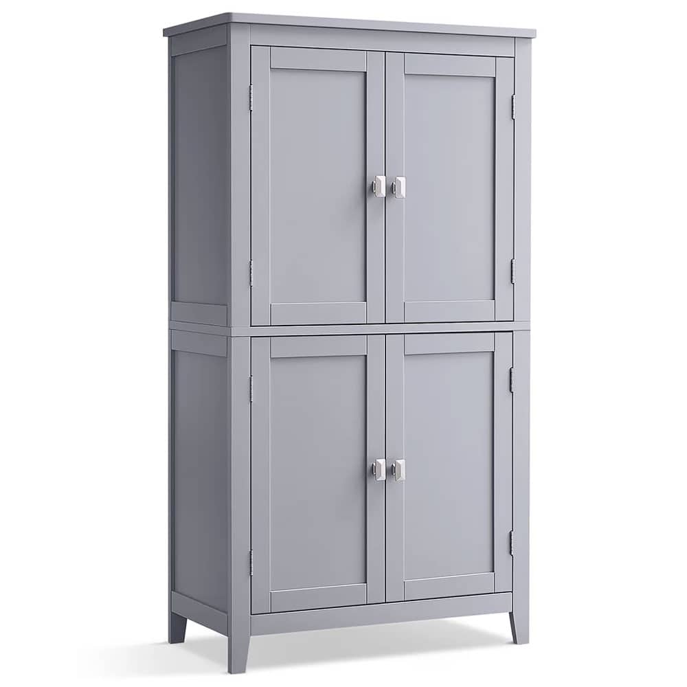 01-11 VASAGLE Dulap de baie, din MDF, cu 2 compartimente si 4 usi, rafturi reglabile, 30x60x110cm, gri Mob360 - imagine 1