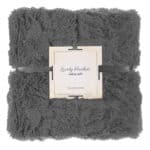 Patura pufoasa si calduroasa pentru 2 persoane, 160x200cm, gri Mob360