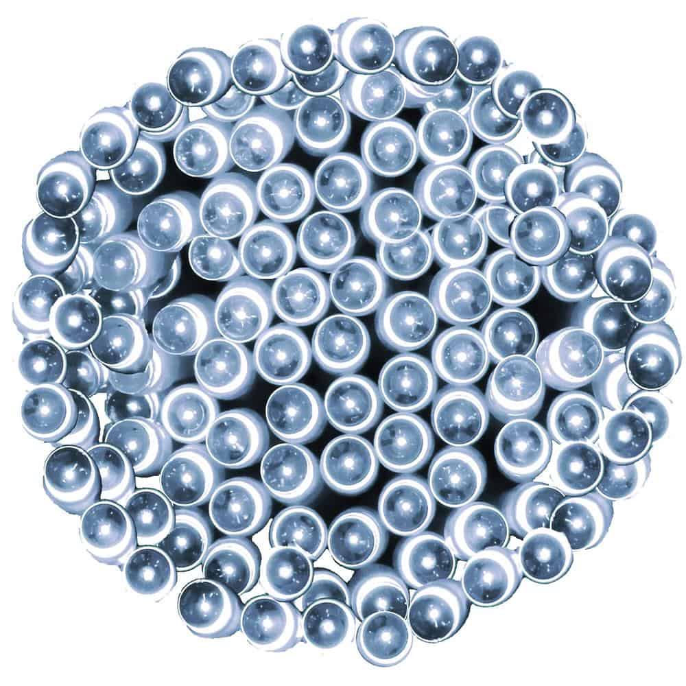 01-17 Instalatie lumini de exterior pentru gradina, 10 metri, 100 LED-uri, cu baterii, alb Mob360 - imagine 1