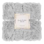 Patura pufoasa si calduroasa pentru 2 persoane, 200x220cm, gri deschis Mob360