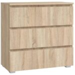 Comoda cu 3 sertare NEO 80, 80x40x80 cm, finisaj stejar mat Mob360