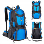 Rucsac militar pentru drumetie, usor, cu 4 buzunare laterale, 50 litri, albastru si gri Mob360 - imagine 3