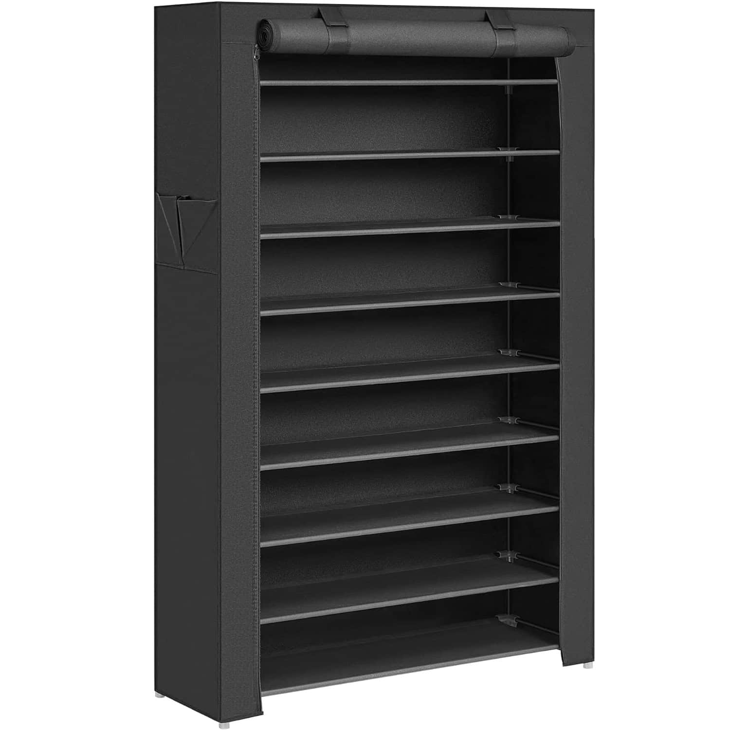 01-20 Raft pentru pantofi pe 9 nivele, pana la 50 de perechi pantofi, textil, 88x28x160cm, negru Mob360 - imagine 1