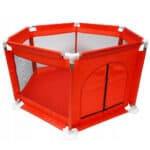 Tarc loc de joaca pentru copii sau bebe, material textil, rosu, 130x60cm Mob360