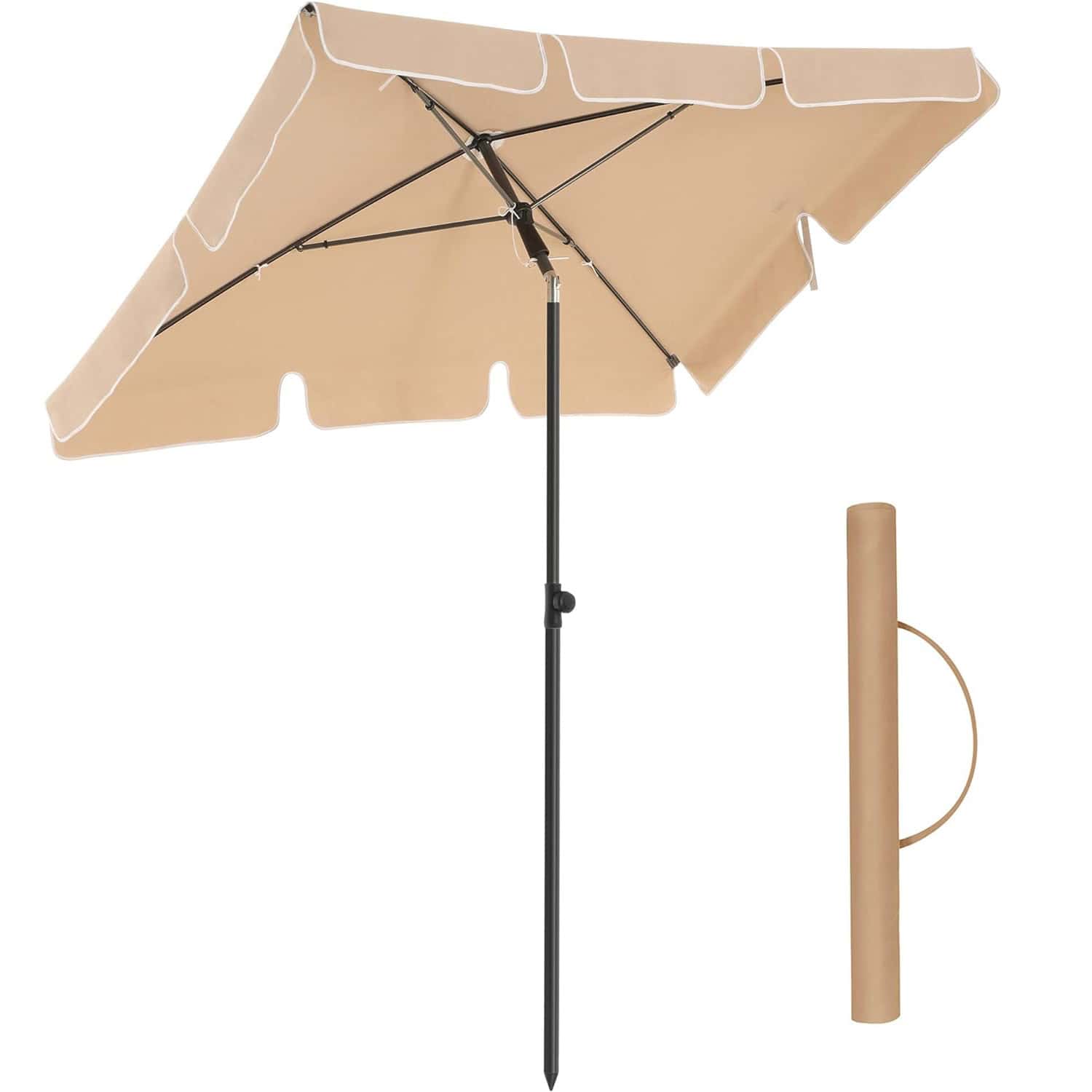 01-30 Umbrela terasa gradina sau plaja, cu inclinare, husa, 200x125cm, taupe Mob360 - imagine 1