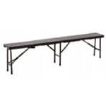 Banca pliabila pentru gradina sau catering, HDPDE, 180x25x43cm, maro Mob360