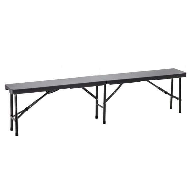 01-32 Banca pliabila pentru gradina sau catering, HDPDE, 180x25x43cm, negru Mob360 - imagine 1