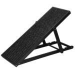 Rampa pentru caini si pisci cu 3 nivele de reglare 42-59cm, antiderapanta, lungime 103cm, negru Mob360