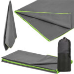 Prosop de plaja cu uscare de rapida, husa de transport, 90x180cm, gri Mob360 - imagine 2