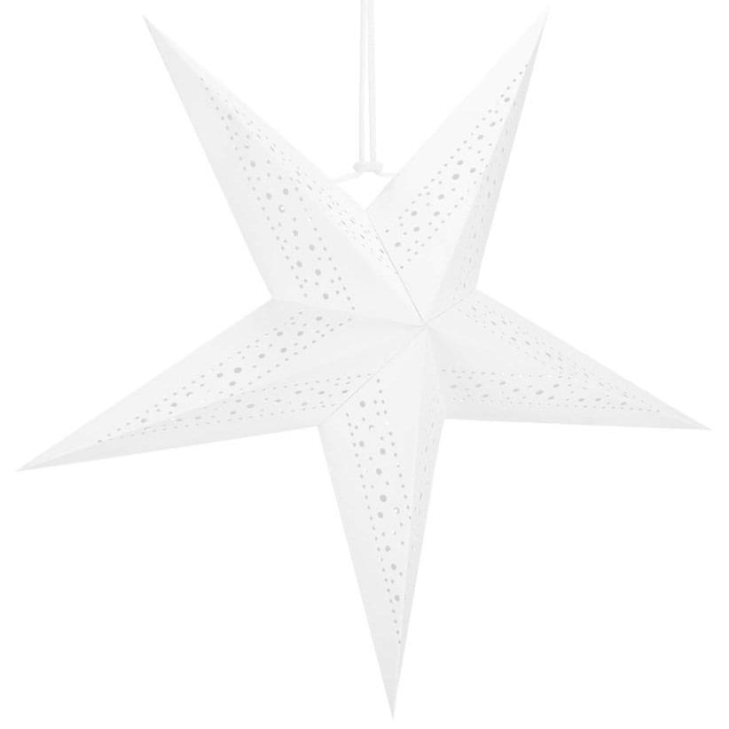 01-4 Stea decorativa 3D din hartie ajurata, 60cm, alba Mob360 - imagine 1