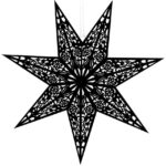 Stea decorativa 3D din hartie si pasla ajurata, 50cm, neagra Mob360