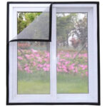 Plasa anti-insecte, pentru geam, fixare scai, dimensiune ajustabila, 150x180cm, negru Mob360