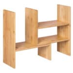 Organizator modular cu 3 forme de depozitare reglabile, din bambus, 65x15x40 cm, maro Mob360