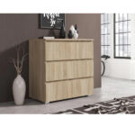 Comoda cu 3 sertare NEO 80, 80x40x80 cm, finisaj stejar mat Mob360 - imagine 2