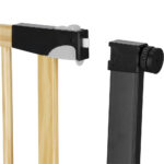 Poarta de siguranta Safety Gate pentru scari, ajustabila, din lemn cu structura otel, 75-82cm, negru maro Mob360 - imagine 7