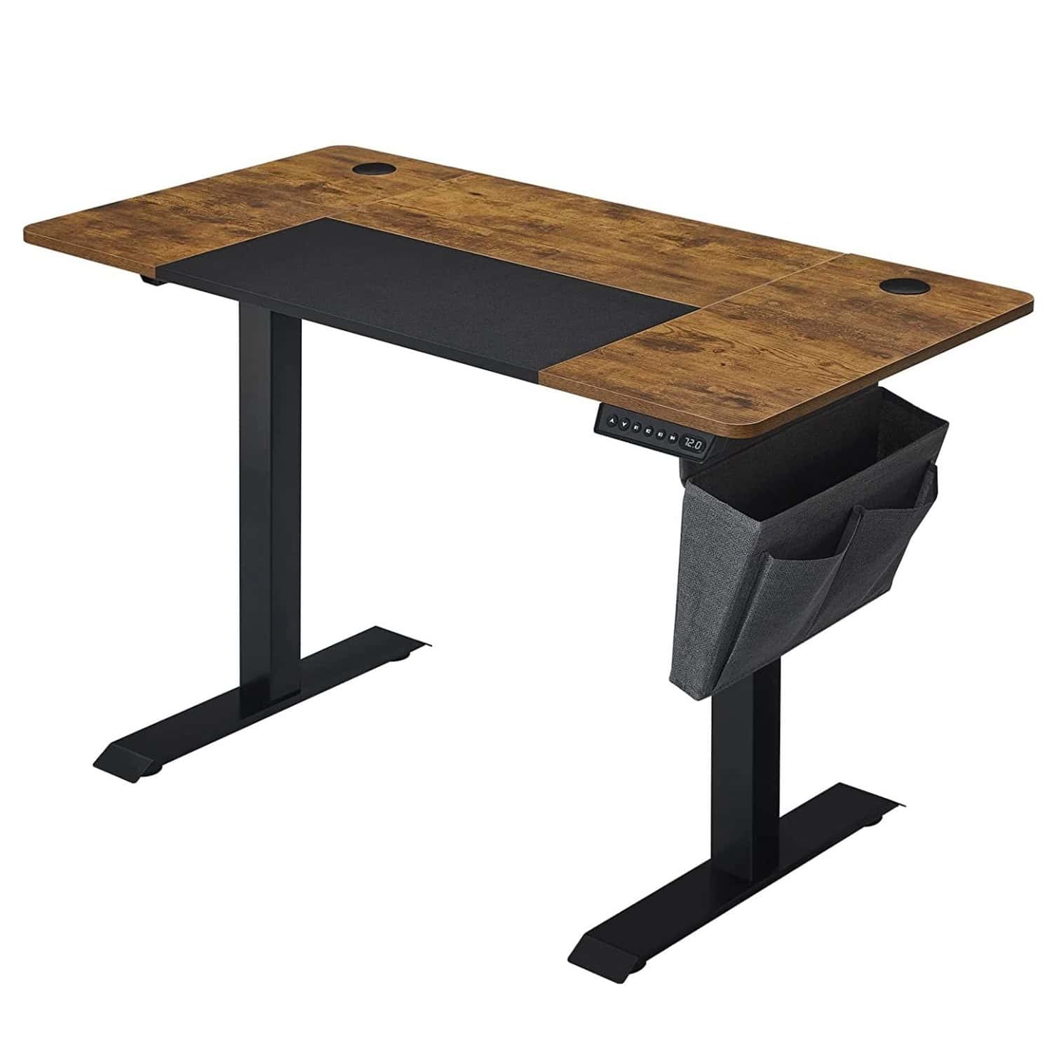 012-1 Birou cu reglaj electric pe inaltime, memorie cu 4 inaltimi, 60x120x(72-120)cm, maro rustic Mob360 - imagine 1