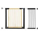 Poarta de siguranta Safety Gate pentru scari, ajustabila, din lemn cu structura otel, 103-110cm, negru maro Mob360
