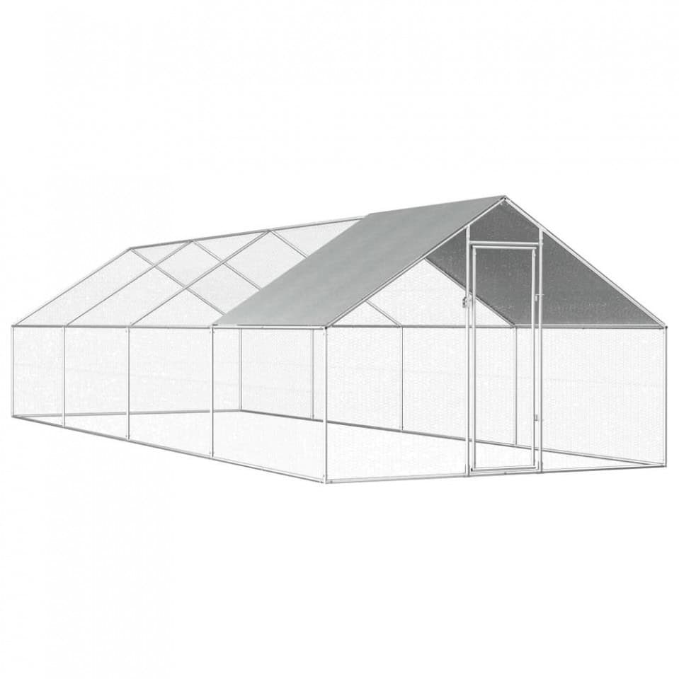 02-17 Cotet tarc pentru pasari, din otel galvanizat, cu plasa, 600x300x195cm Mob360 - imagine 1