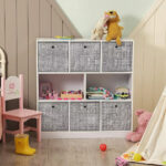 Set 6 cutii de depozitare, pliabile cu maner, material textil si oxford, 30x30x30 cm, gri Mob360 - imagine 7