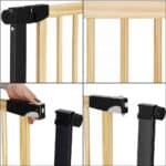 Poarta de siguranta Safety Gate pentru scari, ajustabila, din lemn cu structura otel, 75-82cm, negru maro Mob360 - imagine 4