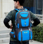 Rucsac militar pentru drumetie, usor, cu 4 buzunare laterale, 50 litri, albastru si gri Mob360 - imagine 8