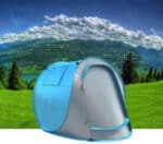 Cort plaja si picnic , protectie UV, 210x130x90 cm, albastru gri Mob360 - imagine 2