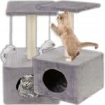 Ansamblu de joaca pentru pisici, cu loc pentru zgariat, ascuns, platforma, 62cm, gri Mob360 - imagine 2