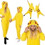 Pijama tip salopeta pentru adulti, model Pikachu, marime M Mob360 - imagine 2