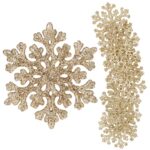 Decoratiune brad fulg de zapada, set 8 bucati, 8cm, auriu Mob360 - imagine 2