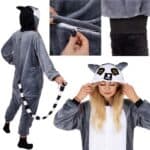 Pijama tip salopeta pentru adulti, model Lemur, marime S Mob360 - imagine 2