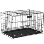 Cusca pentru animale, 2 usi, Pliabila din metal, XL, Negru, 93x67x56 cm Mob360 - imagine 2