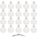 Set globuri de Craciun, 20 bucati, 3 modele, 4cm, alb Mob360 - imagine 2