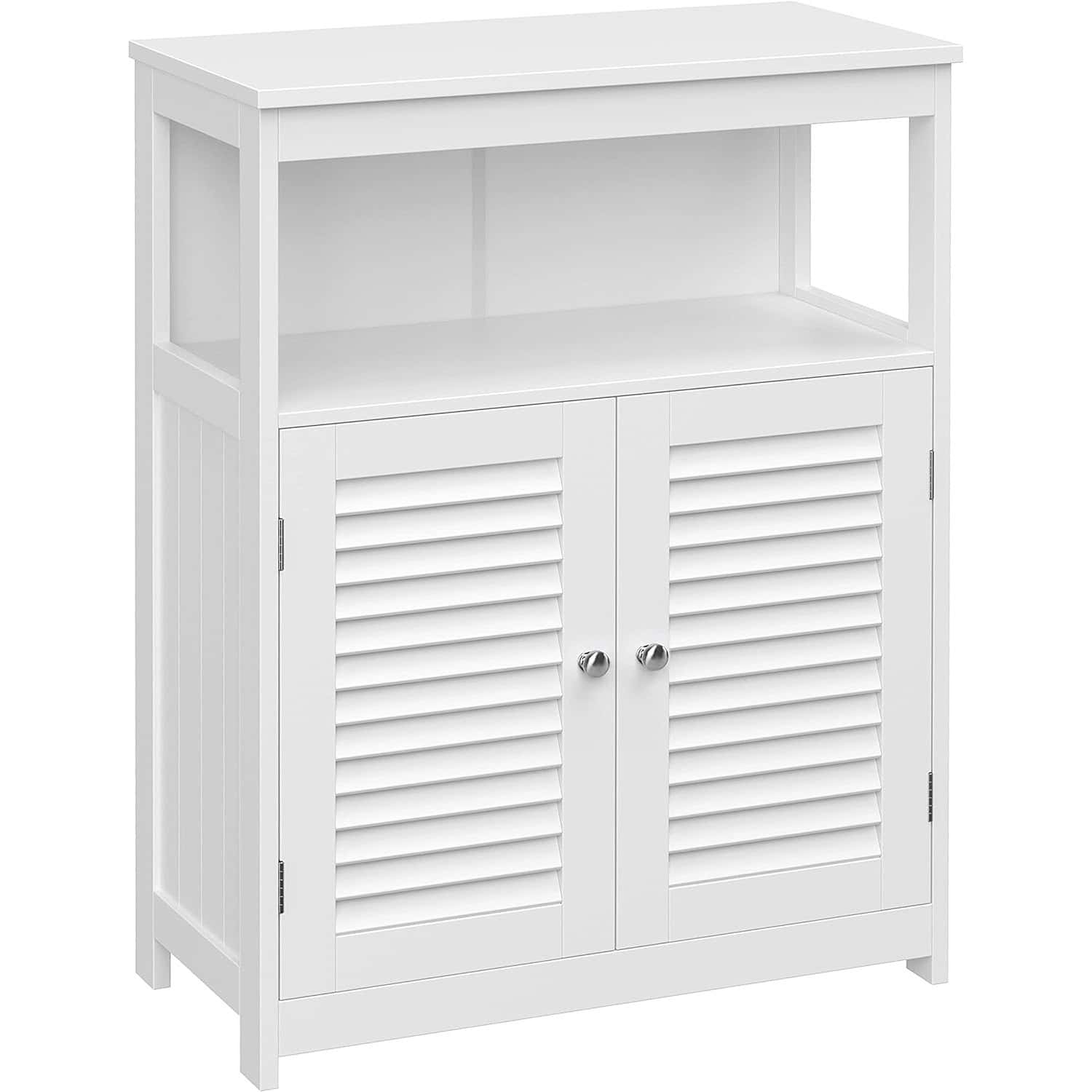 1-22 VASAGLE Dulap de depozitare de podea pentru baie, cu usi duble, 30x60x80cm, alb Mob360 - imagine 1