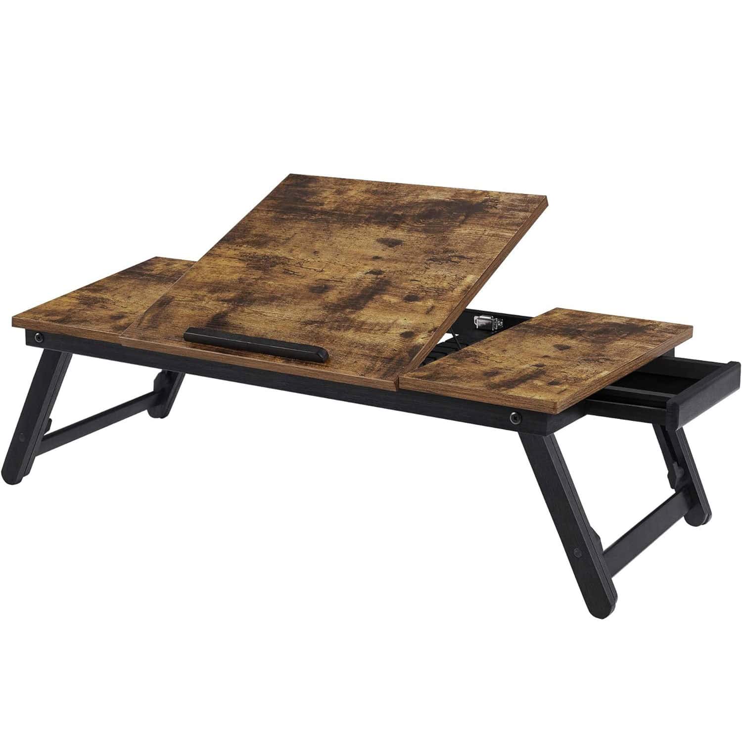 1-27 Masa de pat pentru laptop, plabila si reglabila, 71x35x23 cm, maro Mob360 - imagine 1