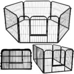 Tarc pentru animale de companie, din fier, forma configurabila, cu usa de acces, 3XL, 165x80x60cm, negru Mob360 - imagine 2