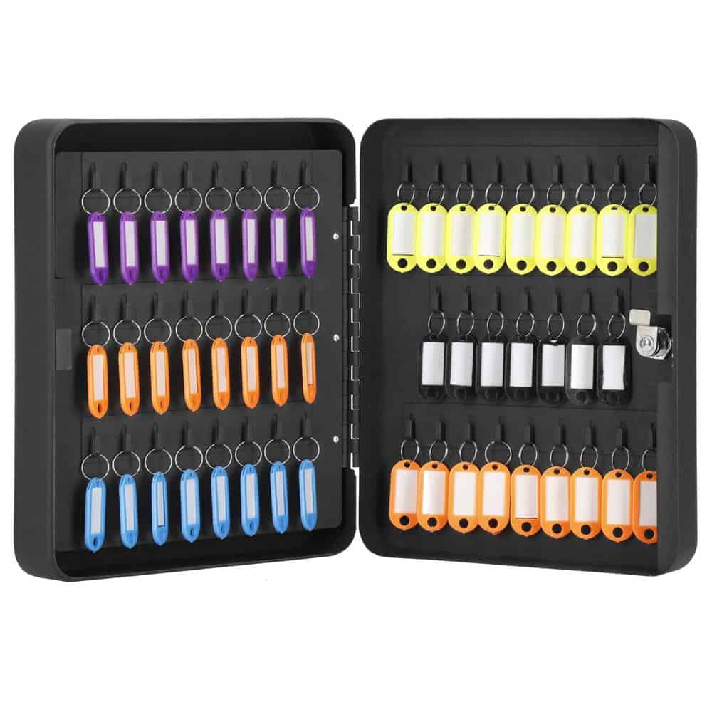 1-58 Cutie metalica din otel pentru 100 chei, echipata, 30x24x7cm, neagra Mob360 - imagine 1