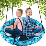 Leagan tip cuib Camuflaj 100cm, inaltime reglabila, 150 kg, Albastru Negru Mob360 - imagine 2