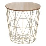 Masuta cafea rotunda Atmosphera Kumi, 40x41 cm, auriu Mob360