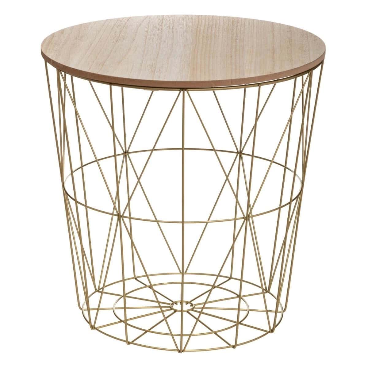 1-kumiauriu Masuta cafea rotunda Atmosphera Kumi, 40x41 cm, auriu Mob360 - imagine 1