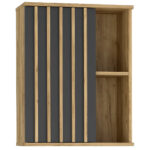 Dulap suspendat 60x37x80 cm cu 1 usa si rafturi, stil loft, finisaj craft/negru Mob360