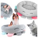 Pat pentru caini, cu margini groase ridicate, antiderapant, model meduza, 70x70x20 cm, gri Mob360 - imagine 2