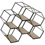 Suport sticle Atmosphera Arty pentru 6 sticle, structura metalica si MDF, 26x15x30 cm, negru Mob360