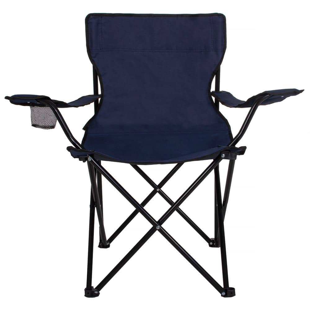 10-11 Scaun pliabil camping sau pescuit , cu suport pahar, albastru inchis Mob360 - imagine 1