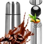 Cana termos cu pahar, perete din inox dublu izolat, 750ml, 28cm, argintiu Mob360 - imagine 9