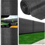 Plasa umbrire si intimitate pentru gard, 1.5m latime, 50m lungime, 140g densitate, gri Mob360