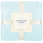 Patura pufoasa pentru 2 persoane, 2 fete, model in relief, 200x220cm, albastru Mob360