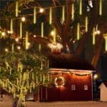 (DL) Instalatie de Craciun, 8 tuburi, 30cm, 144 LED, ploaie de meteoriti, galben Mob360