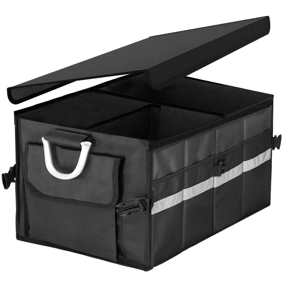 12-56 Organizator pentru portbagaj tip lada, cu buzunare laterale, pliabil, 30x58x33cm, negru Mob360 - imagine 1