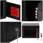 Seif standard cu cheie, 170x230x170 mm, Otel, Negru Mob360 - imagine 9